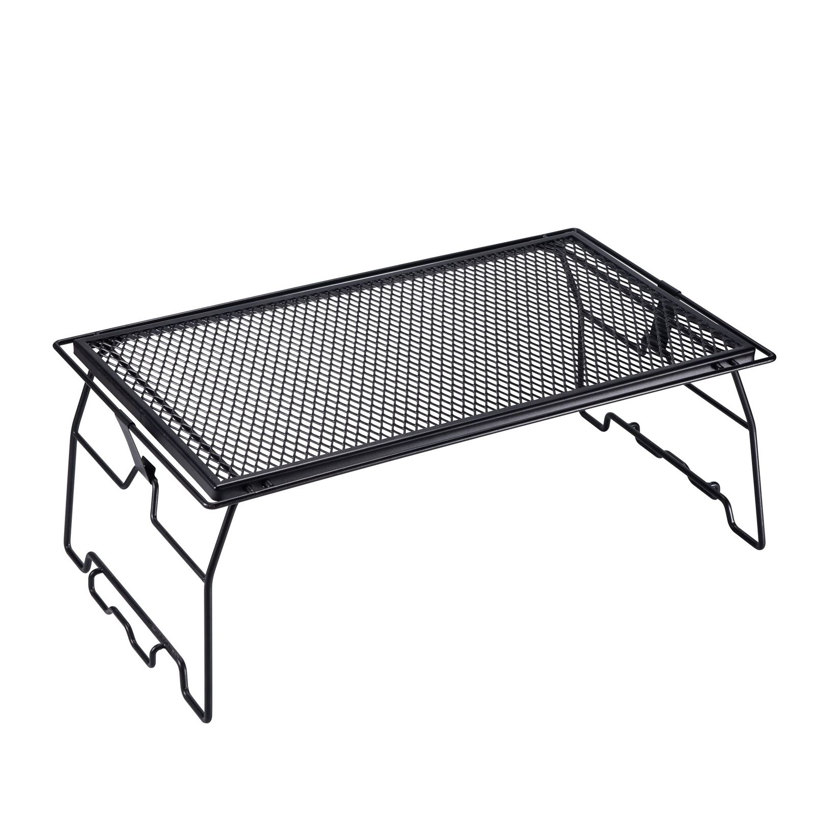 キャンピングムーン(CAMPING MOON) スタッキングラック メッシュテーブル 折り畳みラック エキスパンドメタル テーブル ブラック 黒ギア T-238★m d87cc091