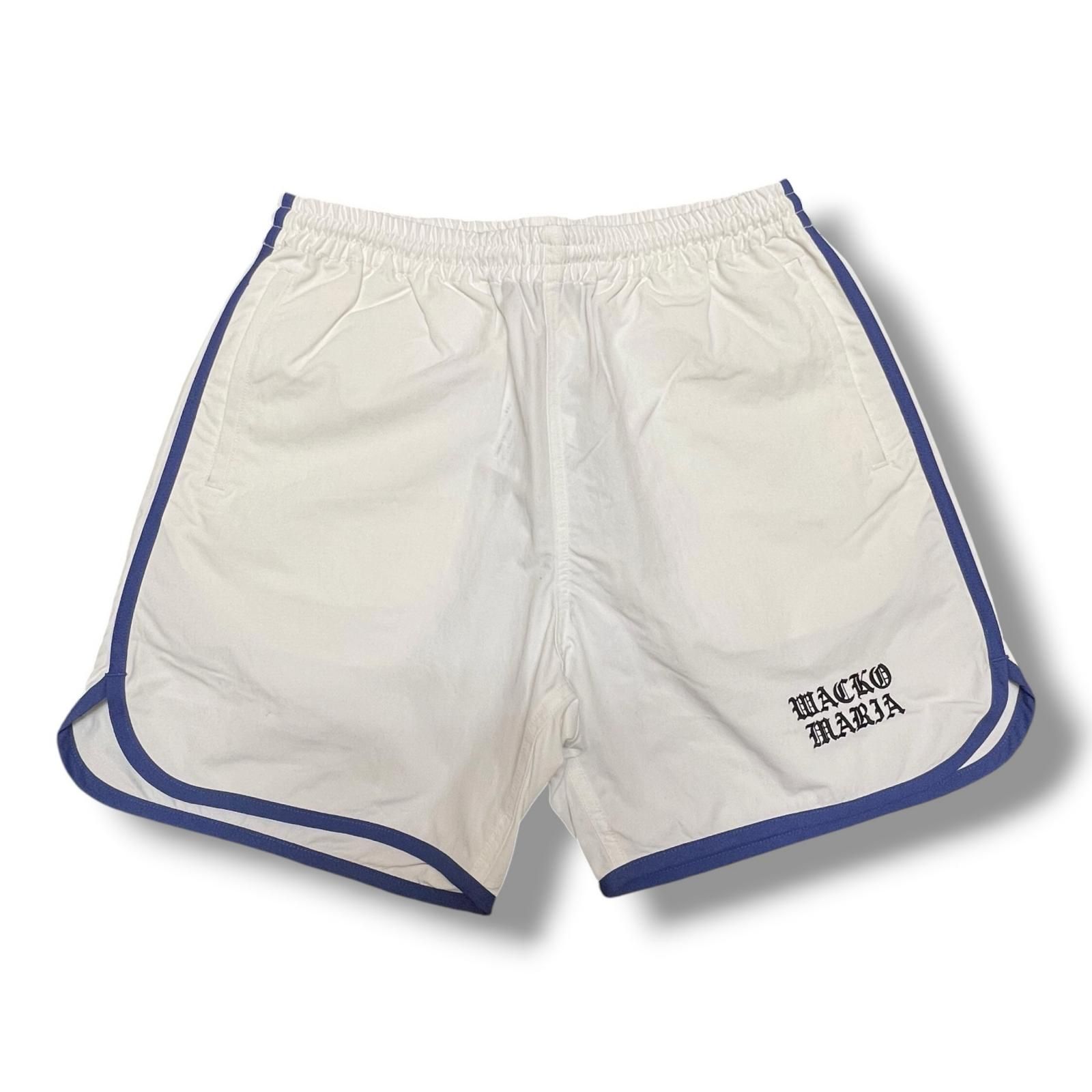 参考上代18700円 未使用 WACKO MARIA 25SS ATHLETIC SHORTS アスレチックショーツ ハーフパンツ ワコマリア 25SS-WMP-PT22 ホワイト L （5823M）