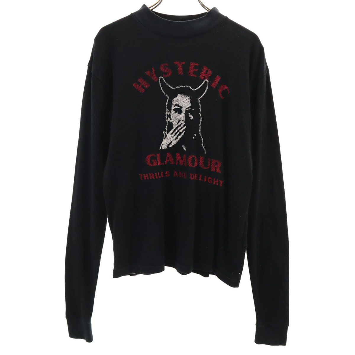 HYSTERIC GLAMOUR ヒステリックグラマー 日本製 長袖 Tシャツ FREE ブラック ロンT レディース 古着
