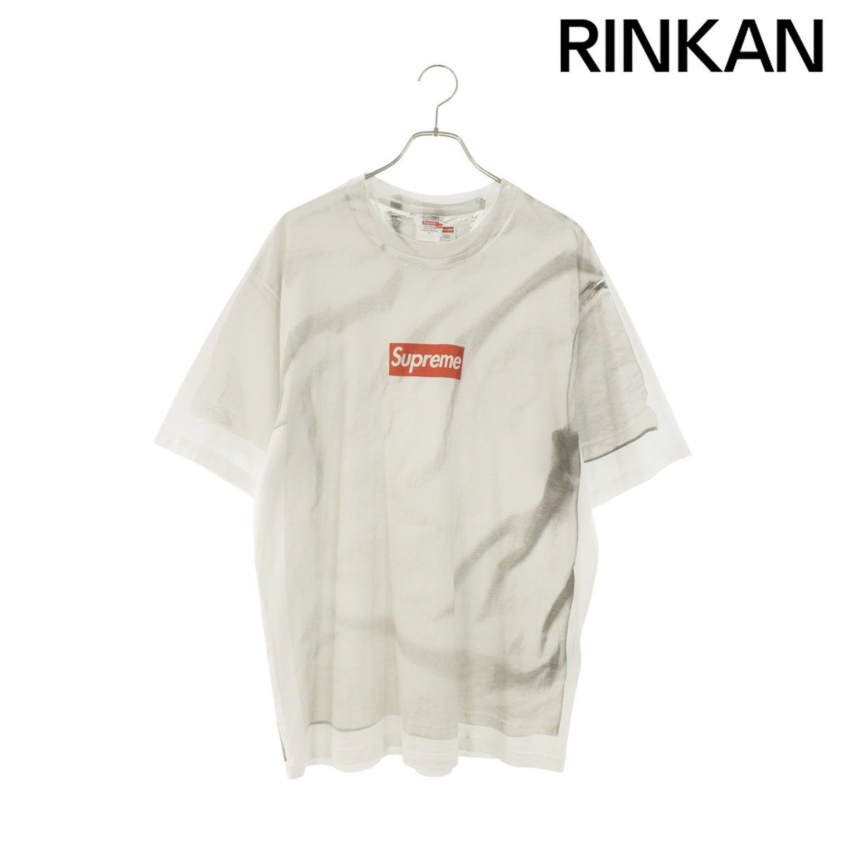 シュプリーム ×エムエムシックス MM6 Box Logo Tee 転写プリントボックスロゴTシャツ メンズ L