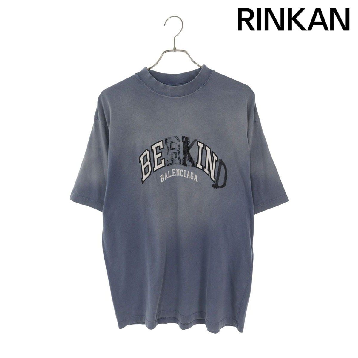 バレンシアガ 764235 TPVD5 BEKIND刺繍プリントTシャツ メンズ S