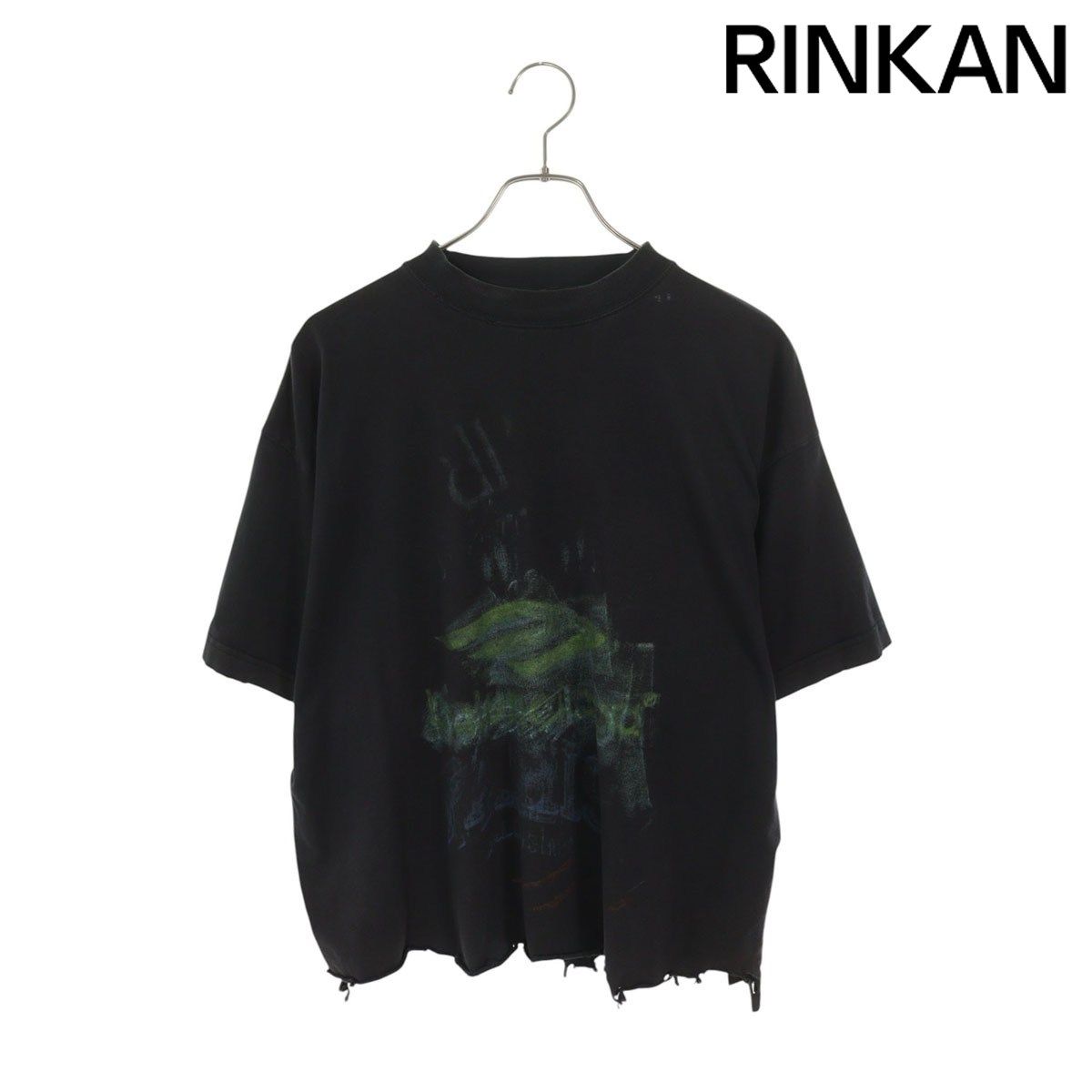 バレンシアガ 783399 TSVB4 クロップド丈プリントTシャツ メンズ 1