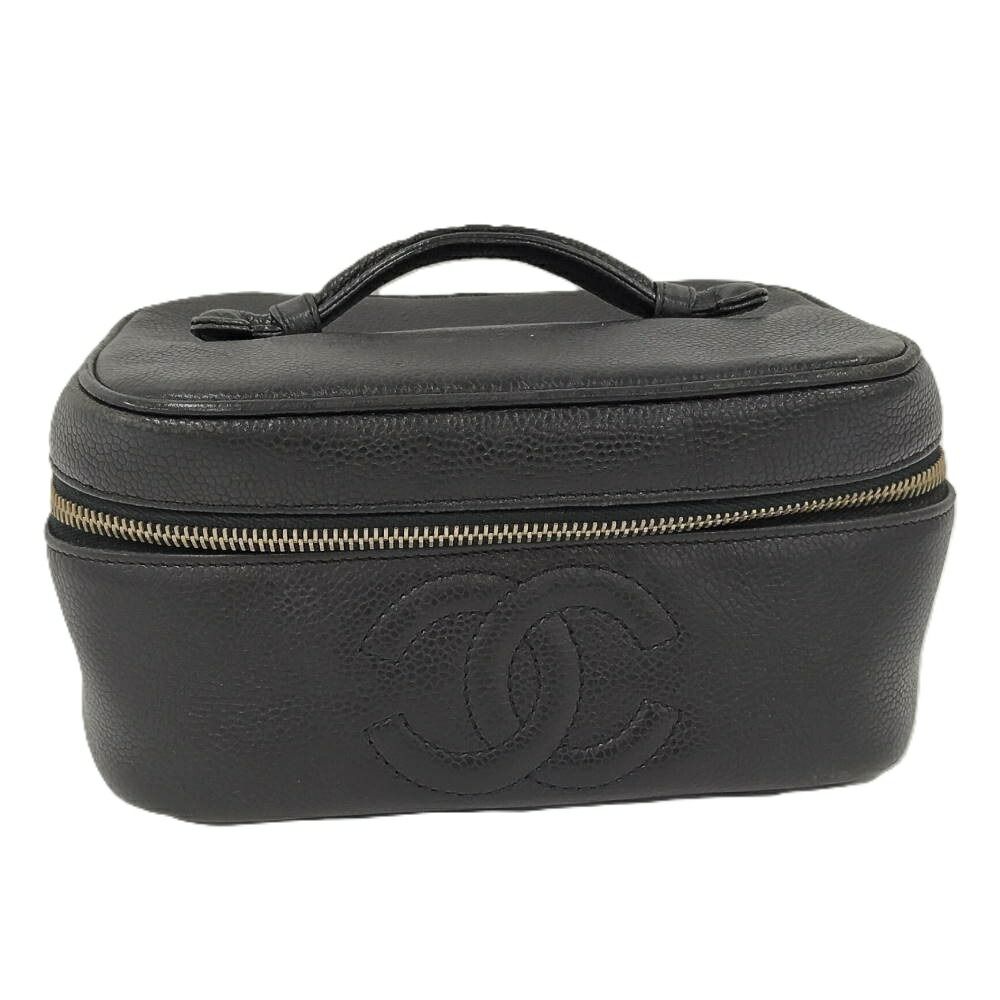CHANEL ココマーク バニティバッグ キャビアスキン ブラック A01997