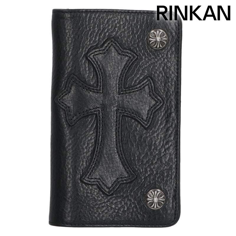 クロムハーツ 1ZIP CROSS PATCH/1ジップ クロスパッチ付きクロスボタンレザーウォレット財布 メンズ