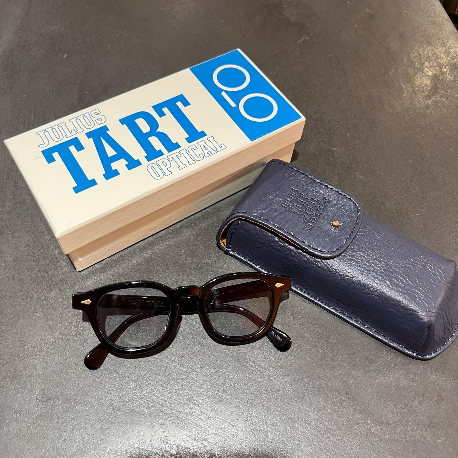 参考上代49500円 JULIUS TART OPTICAL AR サングラス メガネ サングラス ジュリアスタートオプティカル PL-002A ブラック 46-22 （15784M）