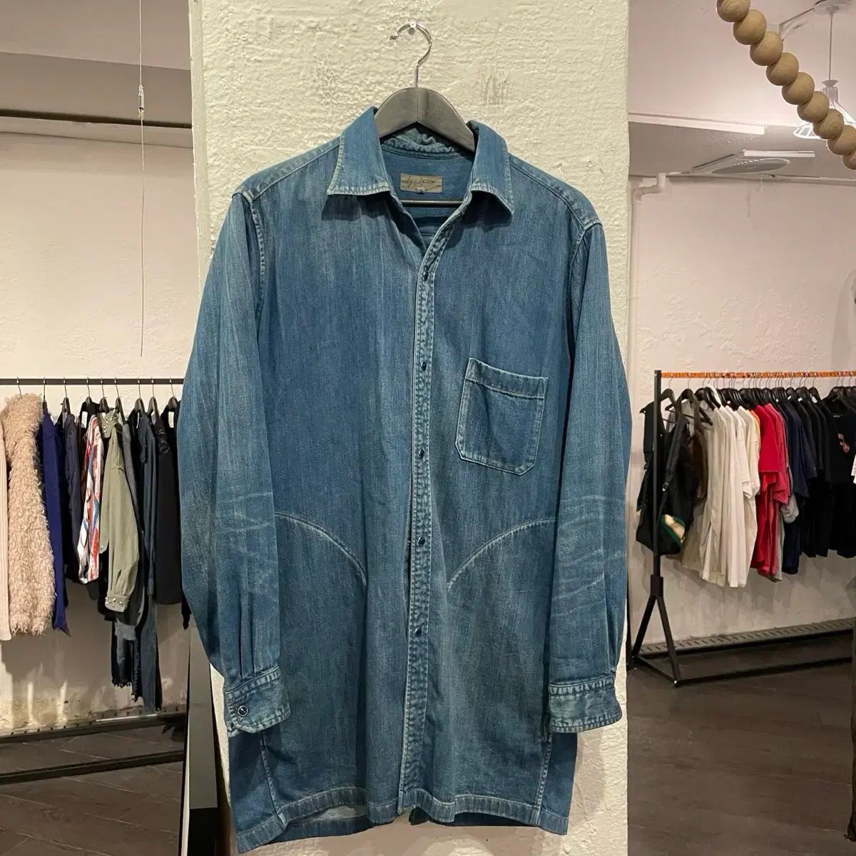 YOHJI YAMAMOTO ヨウジヤマモト プールオム バックスリット デニムシャツ