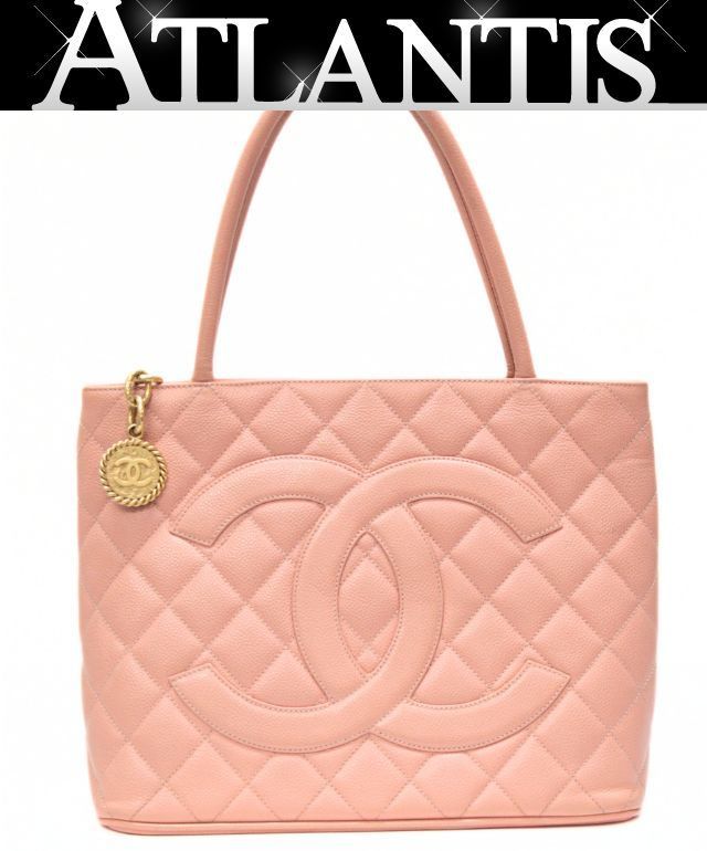 シャネル CHANEL 復刻トート ハンドバッグ キャビア ピンク G金具 6番台 【74782】 174,950円