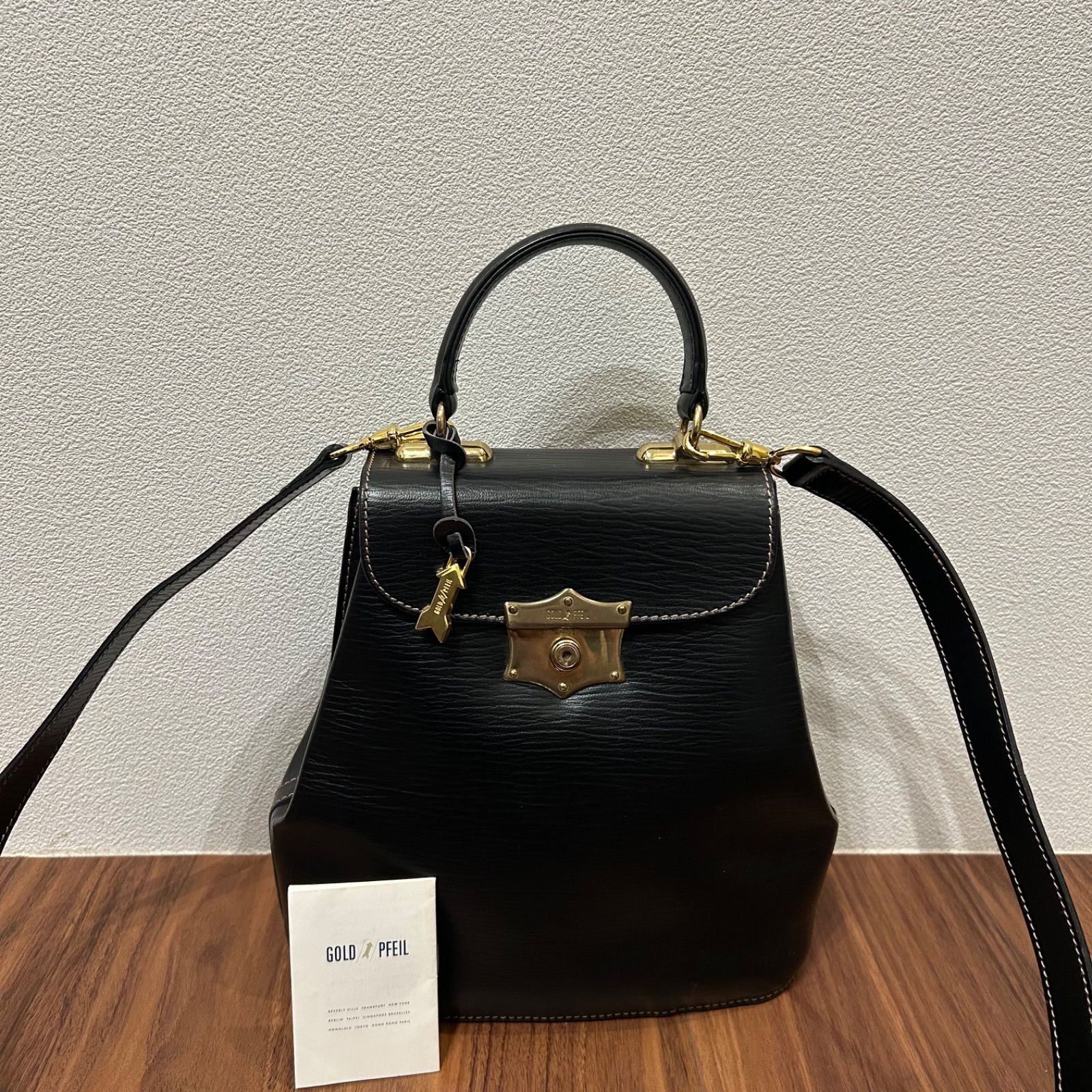 希少 美品 ドイツ製 GOLD PFEIL ゴールドファイル レディース ショルダーバッグ ハンドバッグ