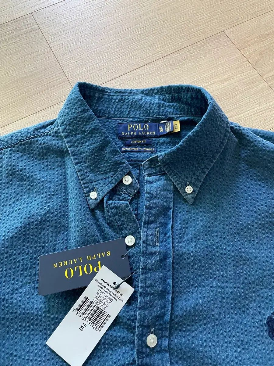 ポロ Indigo シアサッカー シャツ XL デニム XL