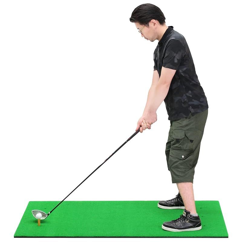 Golf Style ゴルフマット 大型 マット 屋外 室内 素振り ドライバー スイング 練習用 人工芝 SBR 100×150cm ゴルフティー ゴルフボール GS-sbr150 ラバー