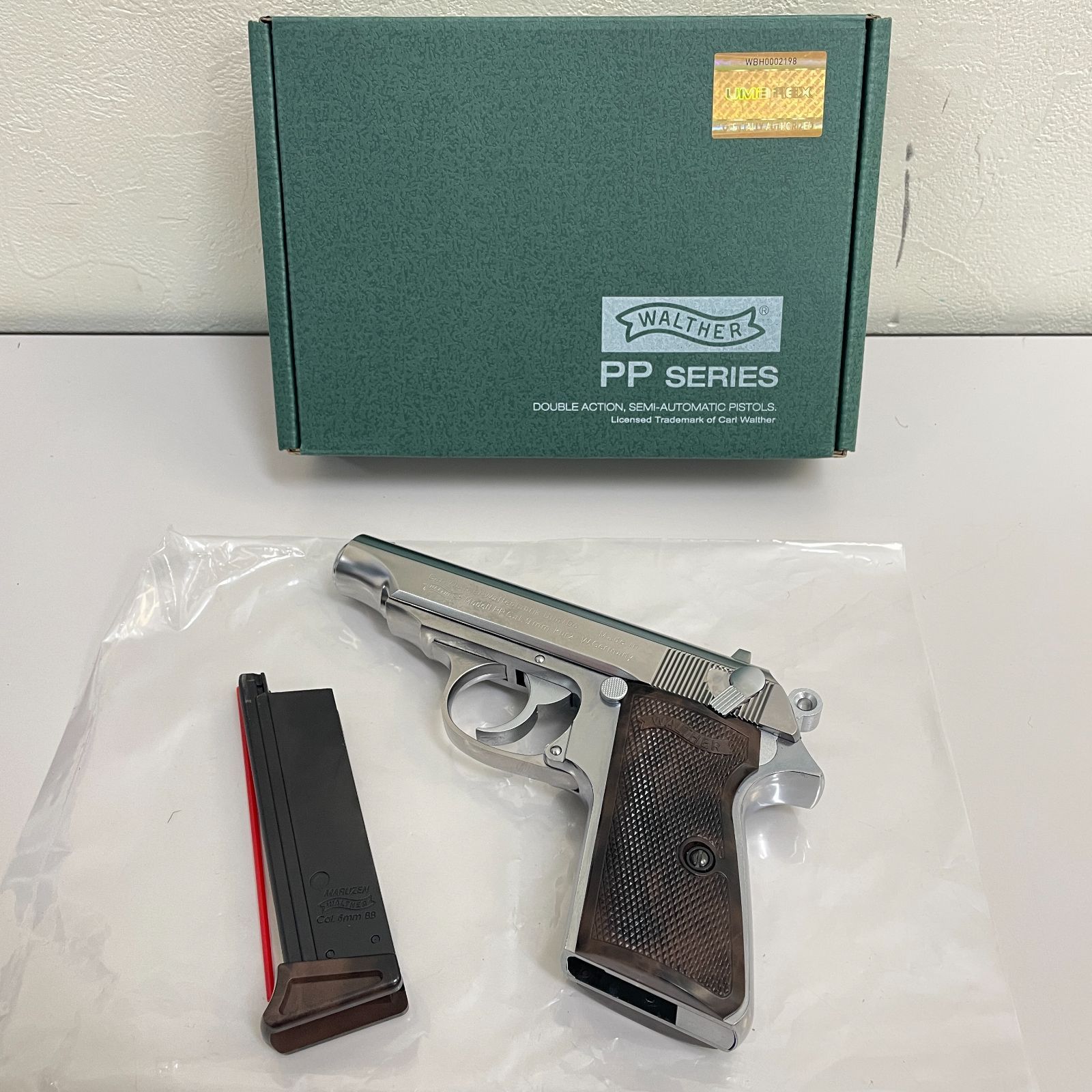[三沢店40-3-260523] マルゼン ワルサーPP ブローバック ステンレスモデル ガスガン 店舗併売品
