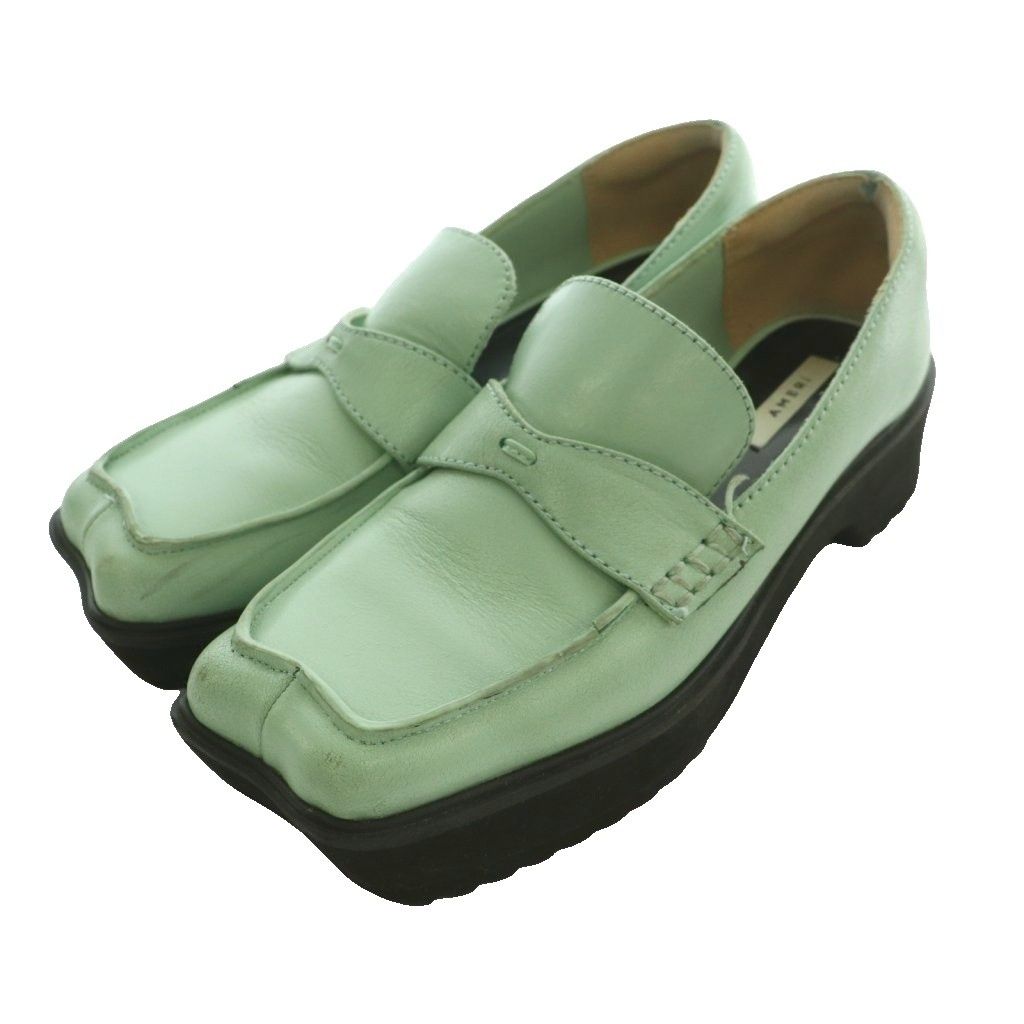 アメリヴィンテージ Ameri VINTAGE ウェーブ カッティング プラットフォーム ローファー WAVE CUTTING PLATFORM LOAFER M ミントグリーン /SS ■OS