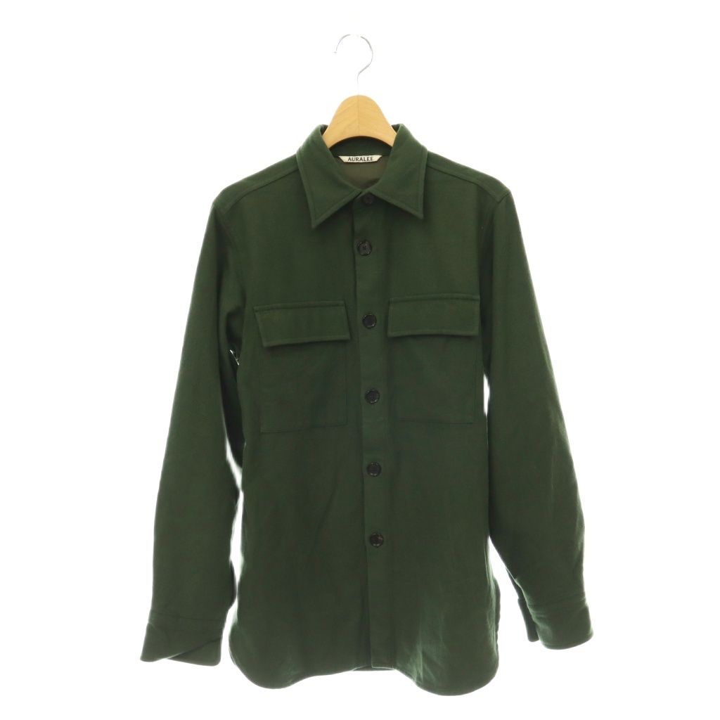 オーラリー AURALEE Super Soft Wool Flannel Shirts シャツ 長袖 1 グリーン /DO ■OS