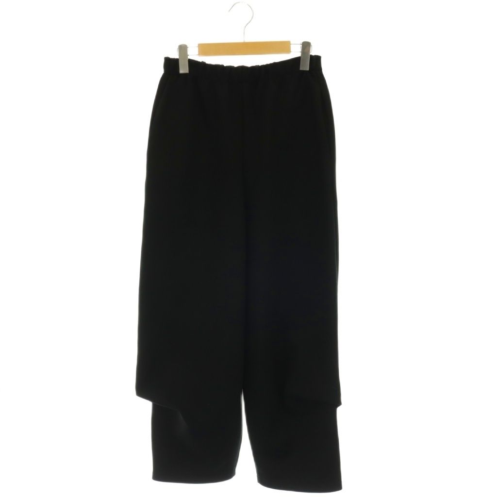 エンフォルド ENFOLD 25AW SOLID OVAL-TROUSERS パンツ イージー ワイド 38 ブラック /CX ■OS
