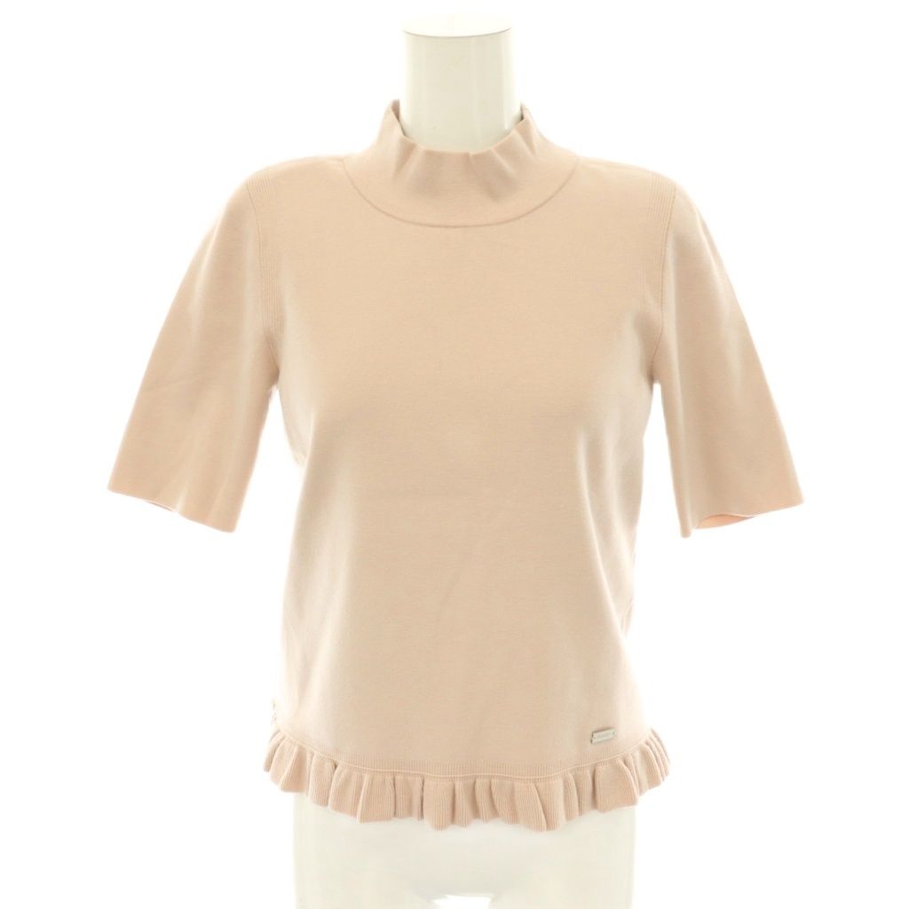 フォクシー FOXEY Knit Top Romy ニット セーター プルオーバー フリル 38 スモークピンク /CX ■OS