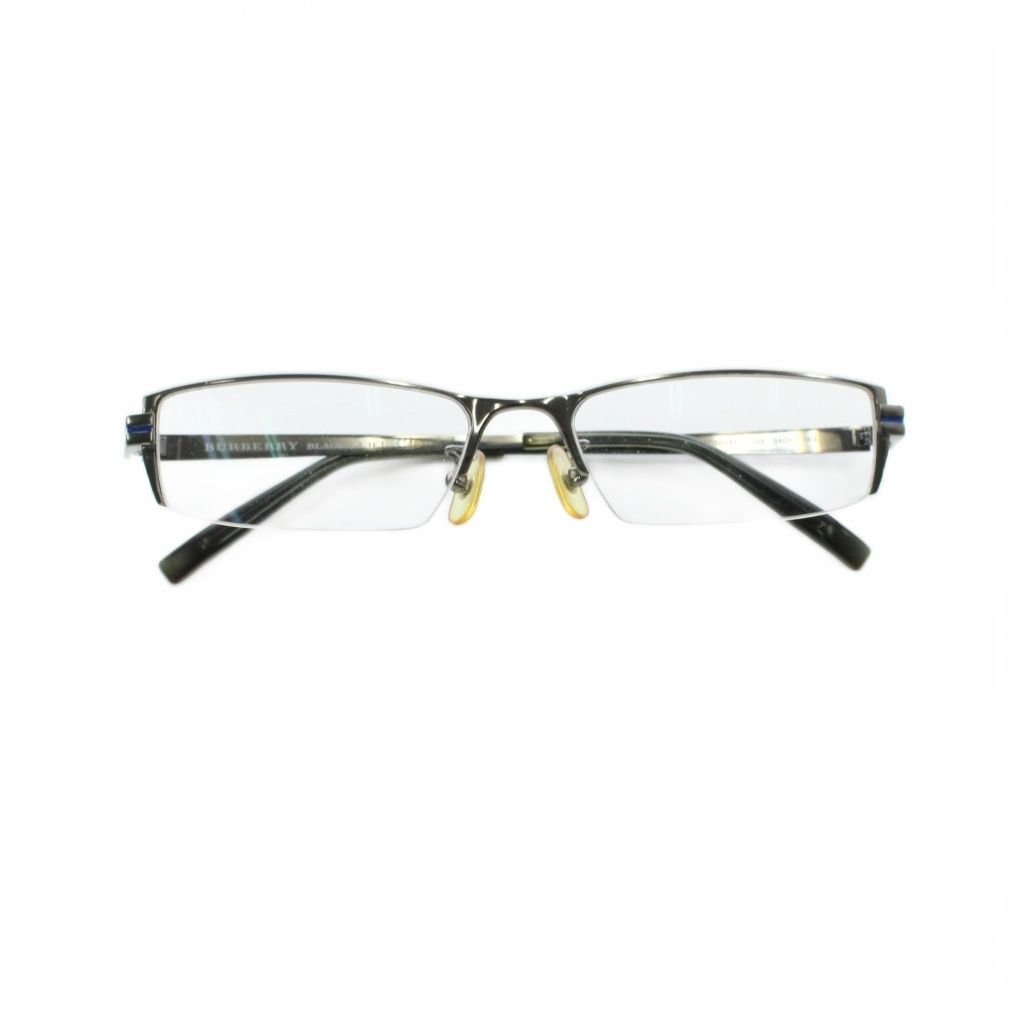 バーバリーブラックレーベル BURBERRY BLACK LABEL メガネ 眼鏡 54□17 140 1003 ガンメタル シルバーグレー ハーフリム メタルフレーム /RI ■OS ■GY35