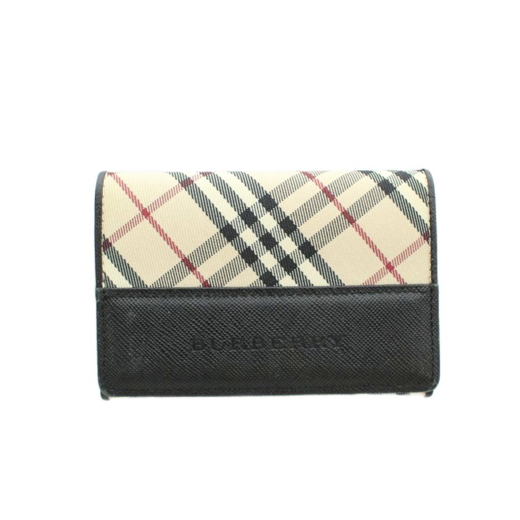 バーバリー BURBERRY カードケース 名刺入れ パスケース ノバチェック PVC キャンバス ロゴ ■GY11 /RI ■OS