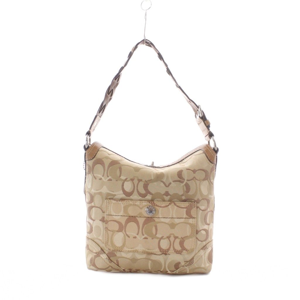 コーチ COACH ショルダーバッグ ワンハンドル ベージュ モノグラム柄 フロントポケット シルバー金具 10990 /RI ■OS ■GY18 9,869円