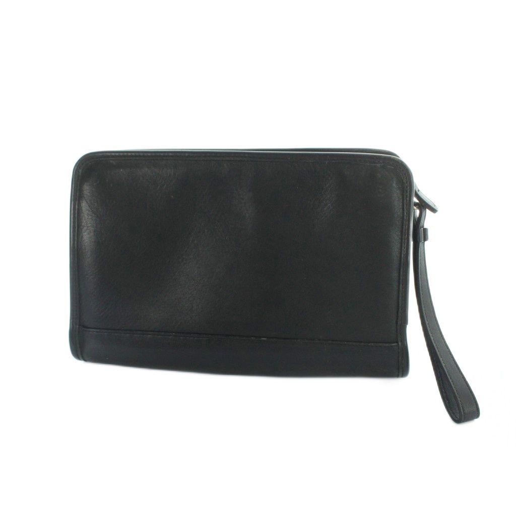 コーチ COACH オールドコーチ 9833 USA製 クラッチバッグ セカンドバッグ ロゴ レザー 黒 ブラック ■GY18 /MQ