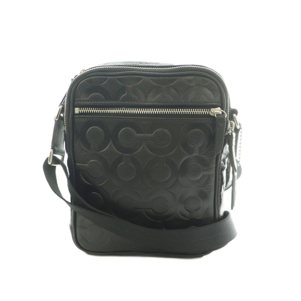 コーチ COACH オプアート ショルダーバッグ レザー 黒 70536 /MI ■GY18
