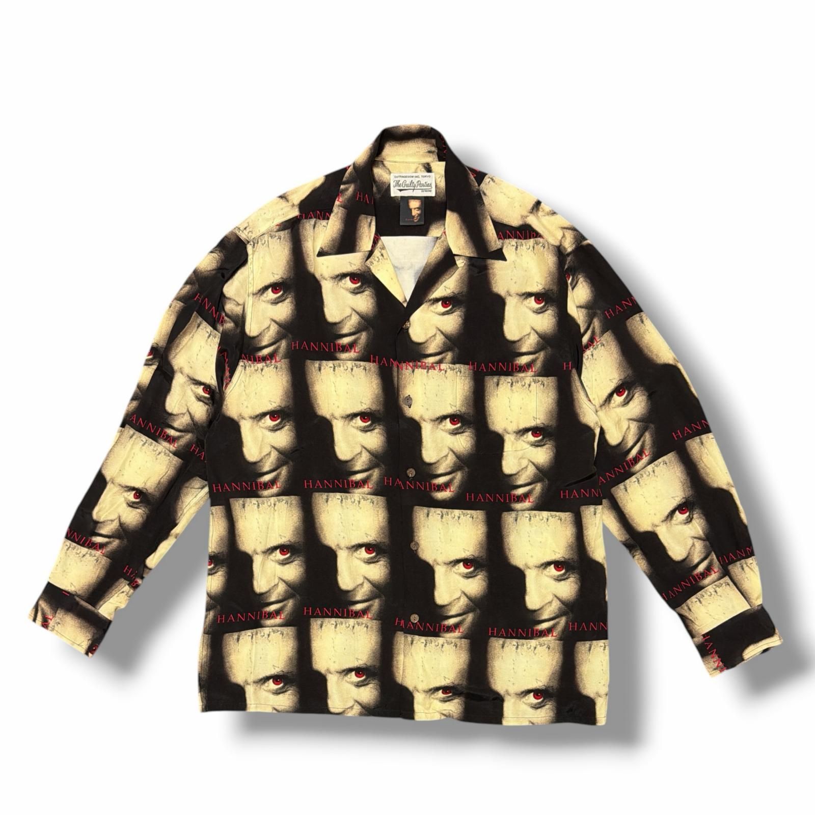 参考上代37400円 WACKO MARIA 21AW HANNIBAL/HAWAIIAN SHIRT L/S ハンニバル長袖ハワイアンシャツ アロハシャツ ワコマリア HANNIBAL-WM-HI01 ブラック系 XL （15829M）