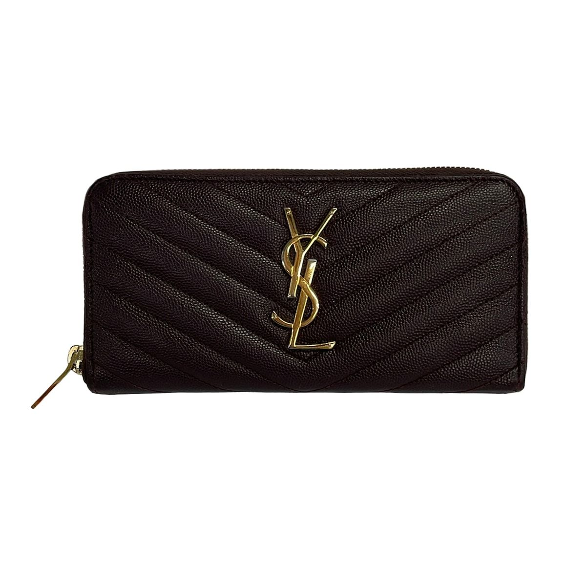 SAINT LAURENT PARIS(サンローランパリ) 長財布 - 358094 ボルドー ラウンドファスナー レザー