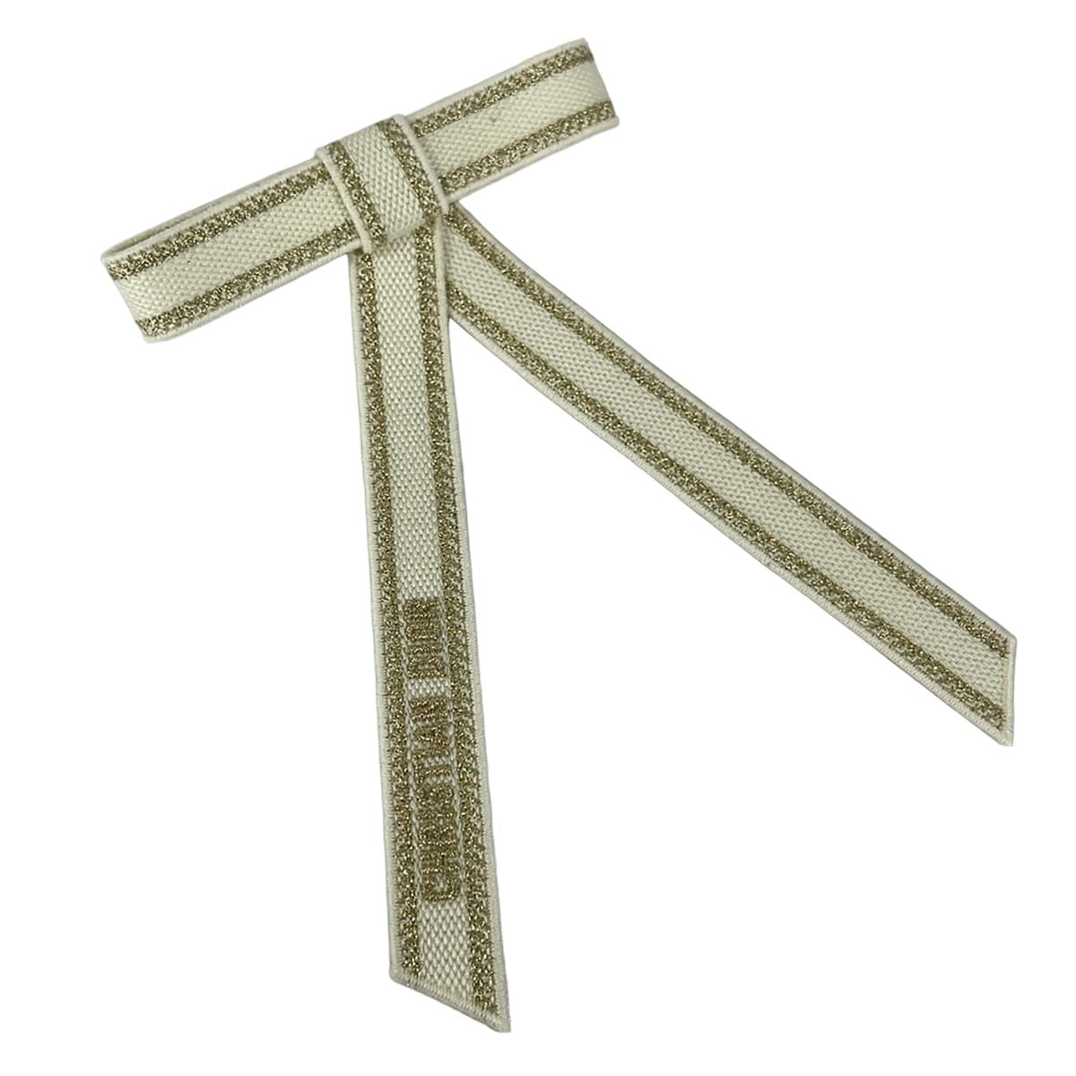 ディオール/クリスチャンディオール バレッタ美品 Dior Twist (ディオール ツイスト) リボンバレッタ 45DTE952X130 コットン