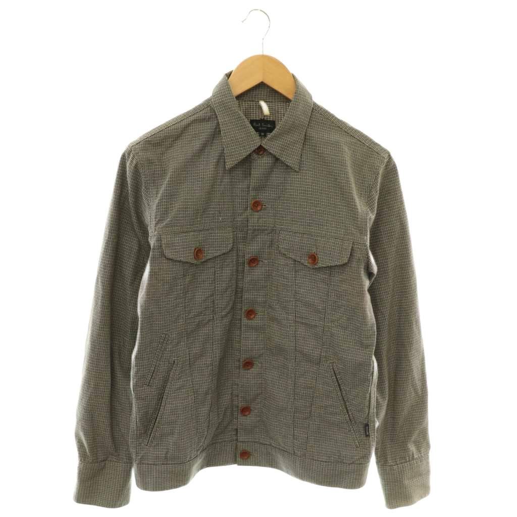 ポールスミスジーンズ Paul Smith JEANS シャツ 総柄 長袖 M 黒 グレー ベージュ /CX ■GY11