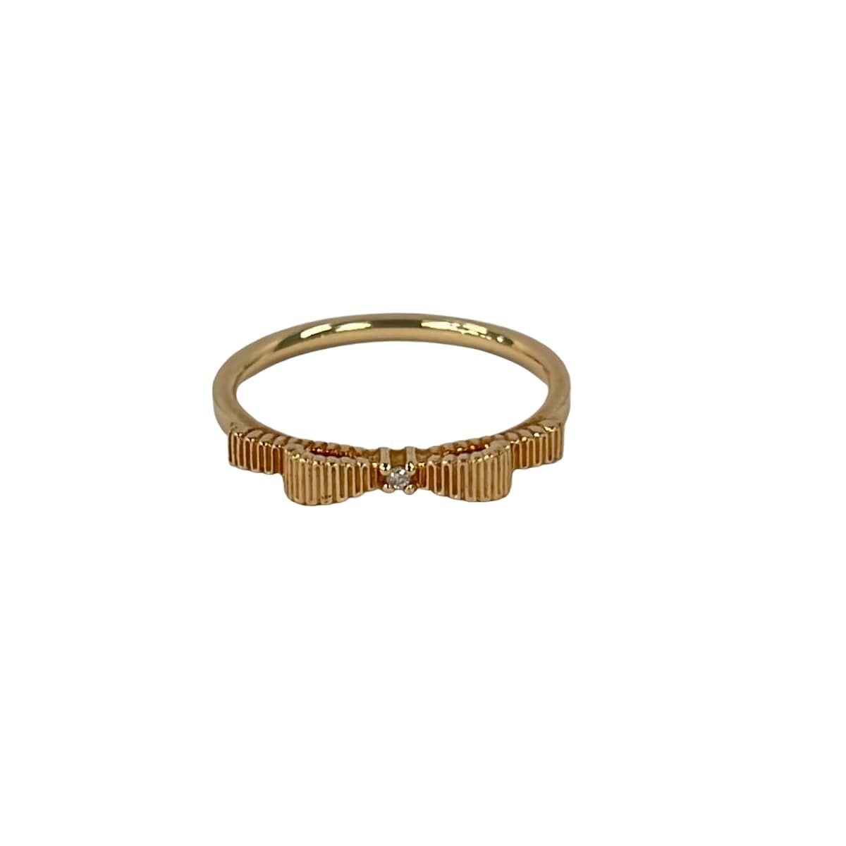 JILL STUART(ジルスチュアート) リング美品 - K10PG×クリア リボン