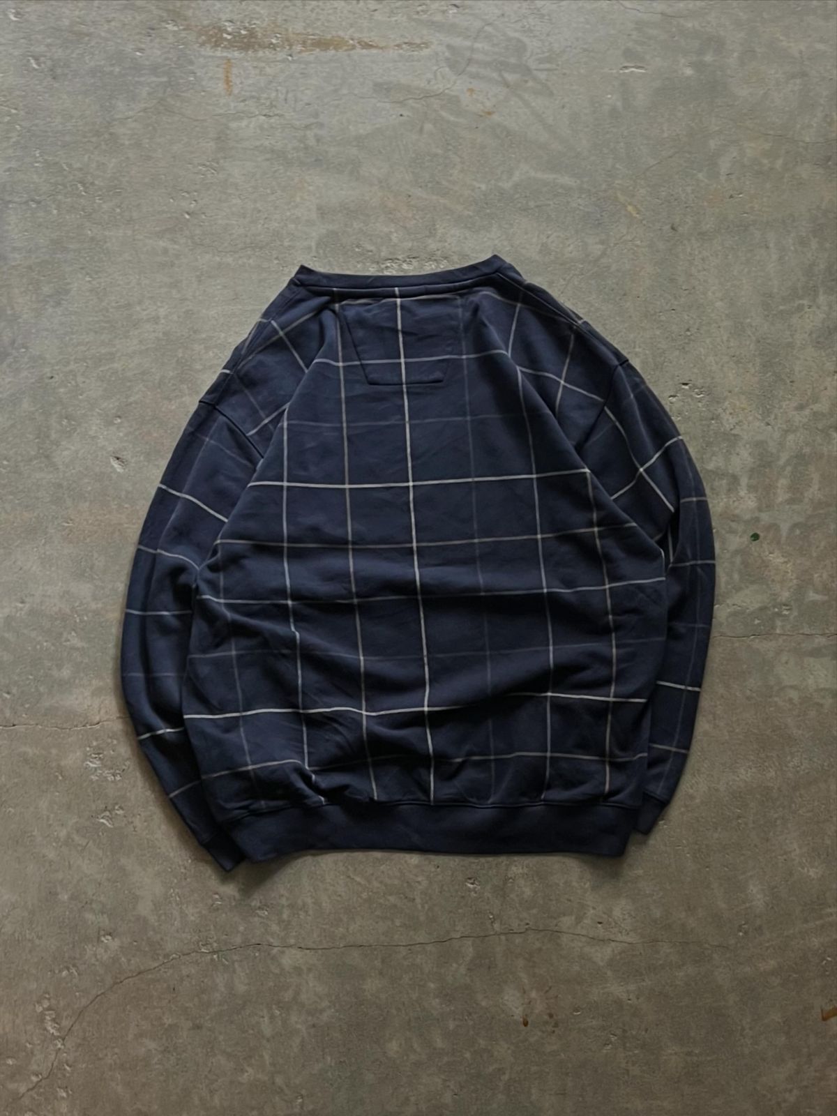 NAUTICA チェック柄 スウェット トレーナー ネイビー L