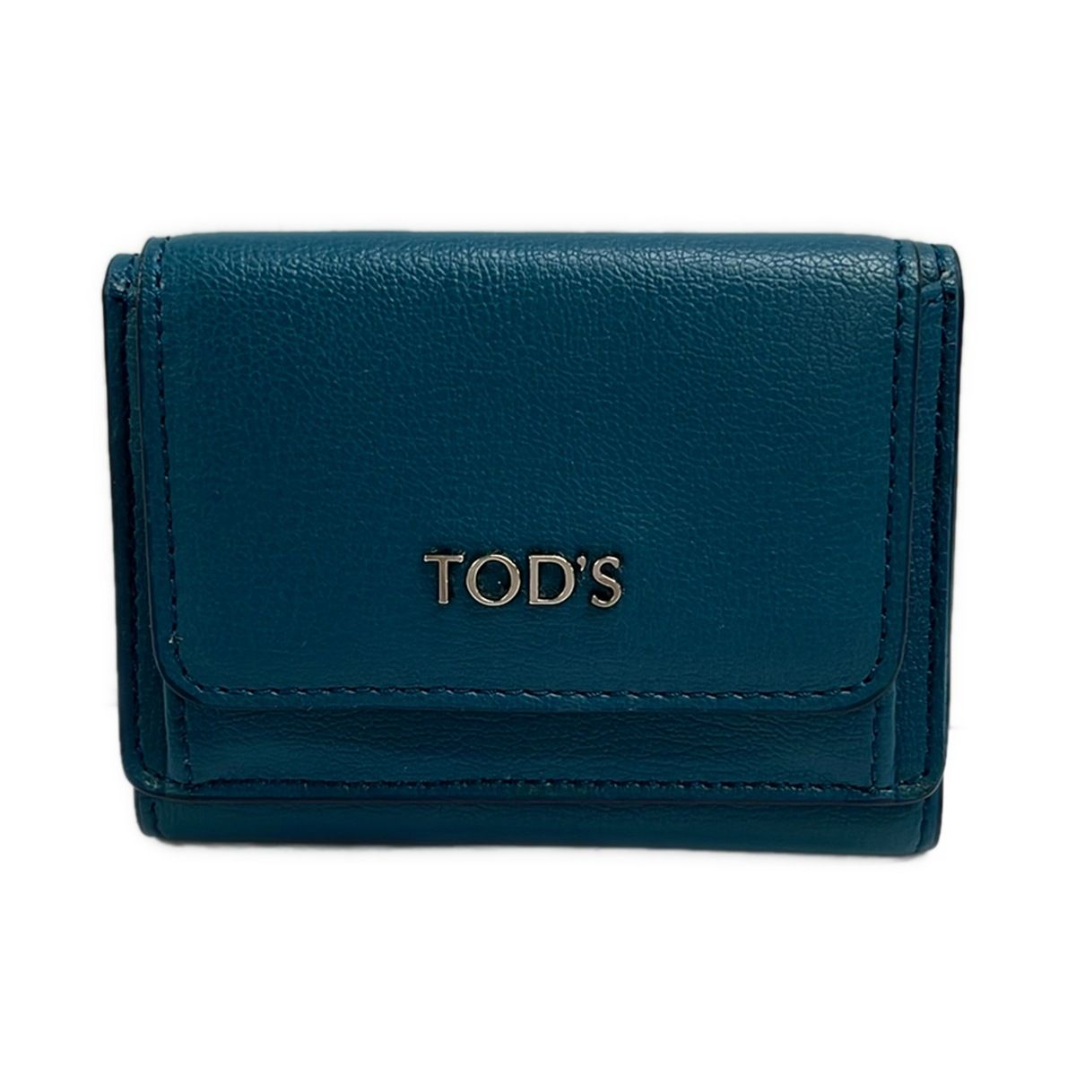 TOD'S(トッズ) 3つ折り財布美品 - ブルーグリーン レザー