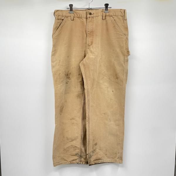 【中古】00s Carhartt ダック地ペインターパンツ 36×30 ブラウン カーハート[17]