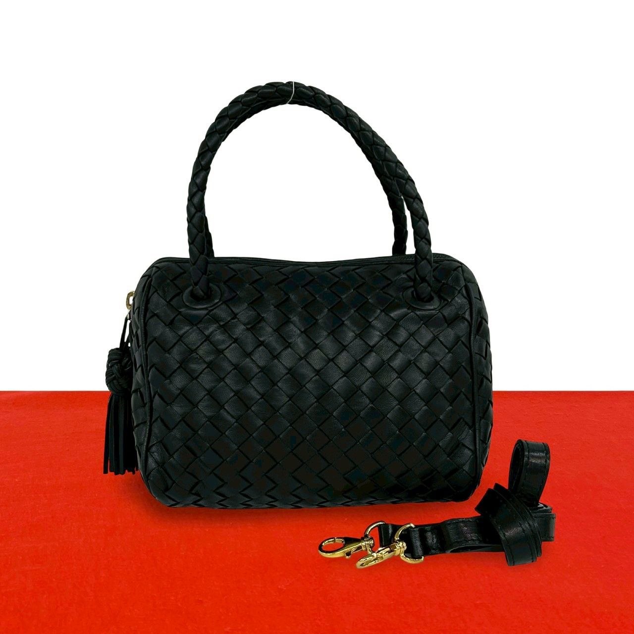 美品　Bottega Venetaボッテガヴェネタハンドバッグ 極 美品 BOTTEGA VENETA ボッテガヴェネタ イントレチャート レザー 本