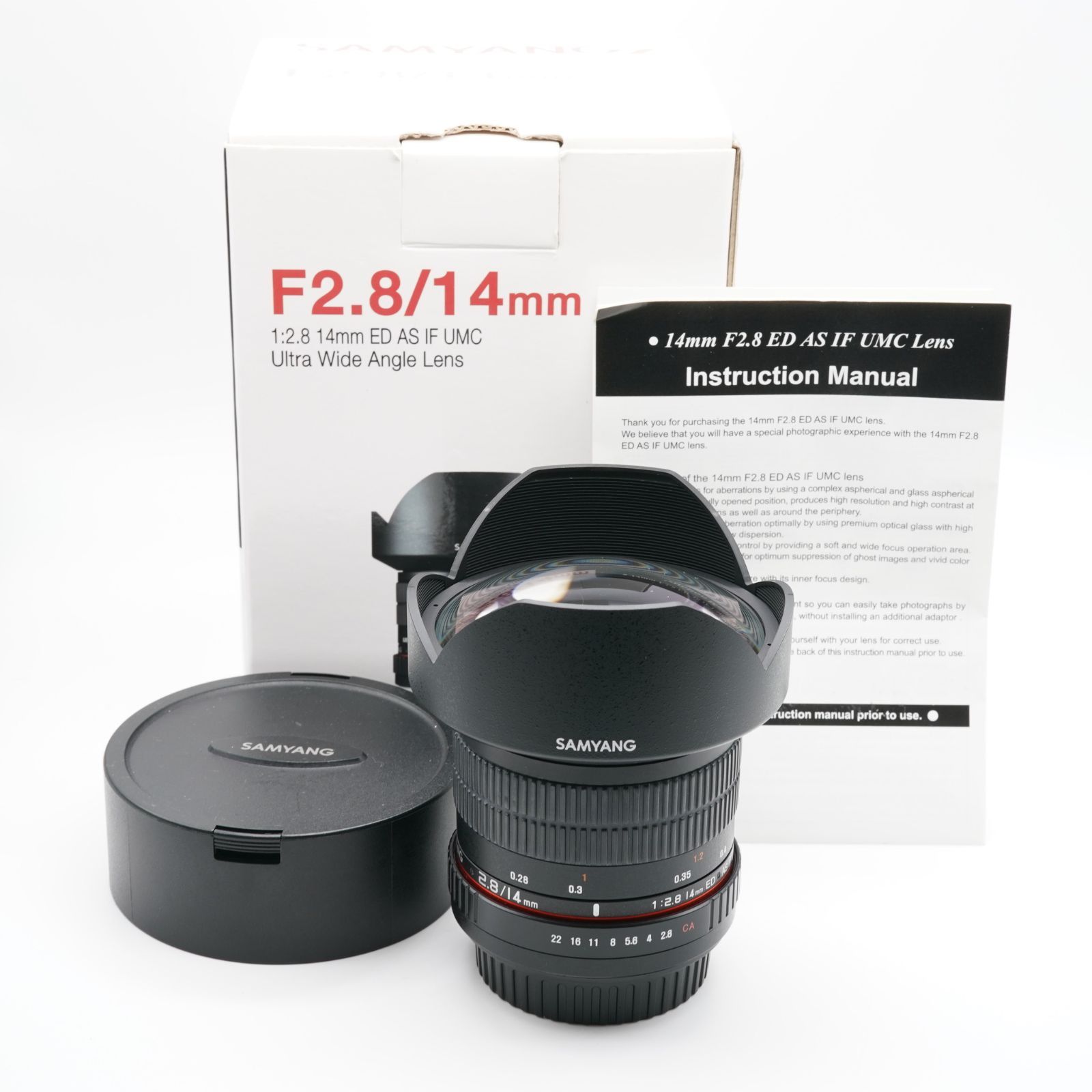 新品級 サムヤン 14mm F2.8 ED AS IF UMC キヤノン EFマウント あると嬉しい元箱・取説付！