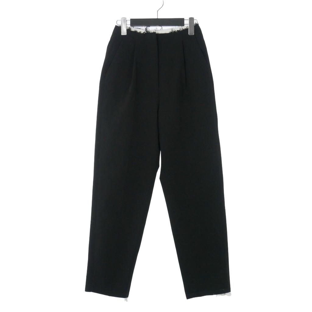 エムエムシックス メゾンマルジェラ MM6 Maison Margiela スラックス テーパードパンツ カットオフ 36 黒 ブラック S52KA0311