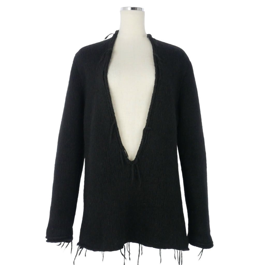 メゾンマルジェラ Maison Margiela 16AW ニット セーター Vネック 長袖 S 黒 ブラック S31GP0069