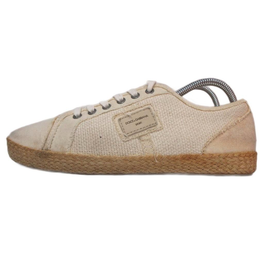 ドルチェ&ガッバーナ ドルガバ DOLCE&GABBANA SPORT キャンバススニーカー シューズ ジュートソール UK6.5 キナリ IBO96