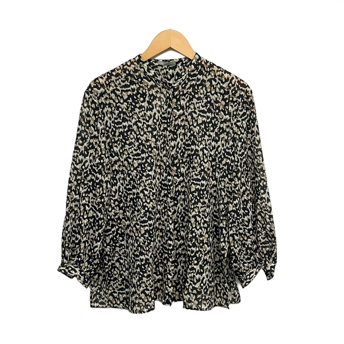 theory luxe(セオリーリュクス) 長袖シャツブラウス サイズ38 M レディース美品 - 黒×ベージュ×マルチ