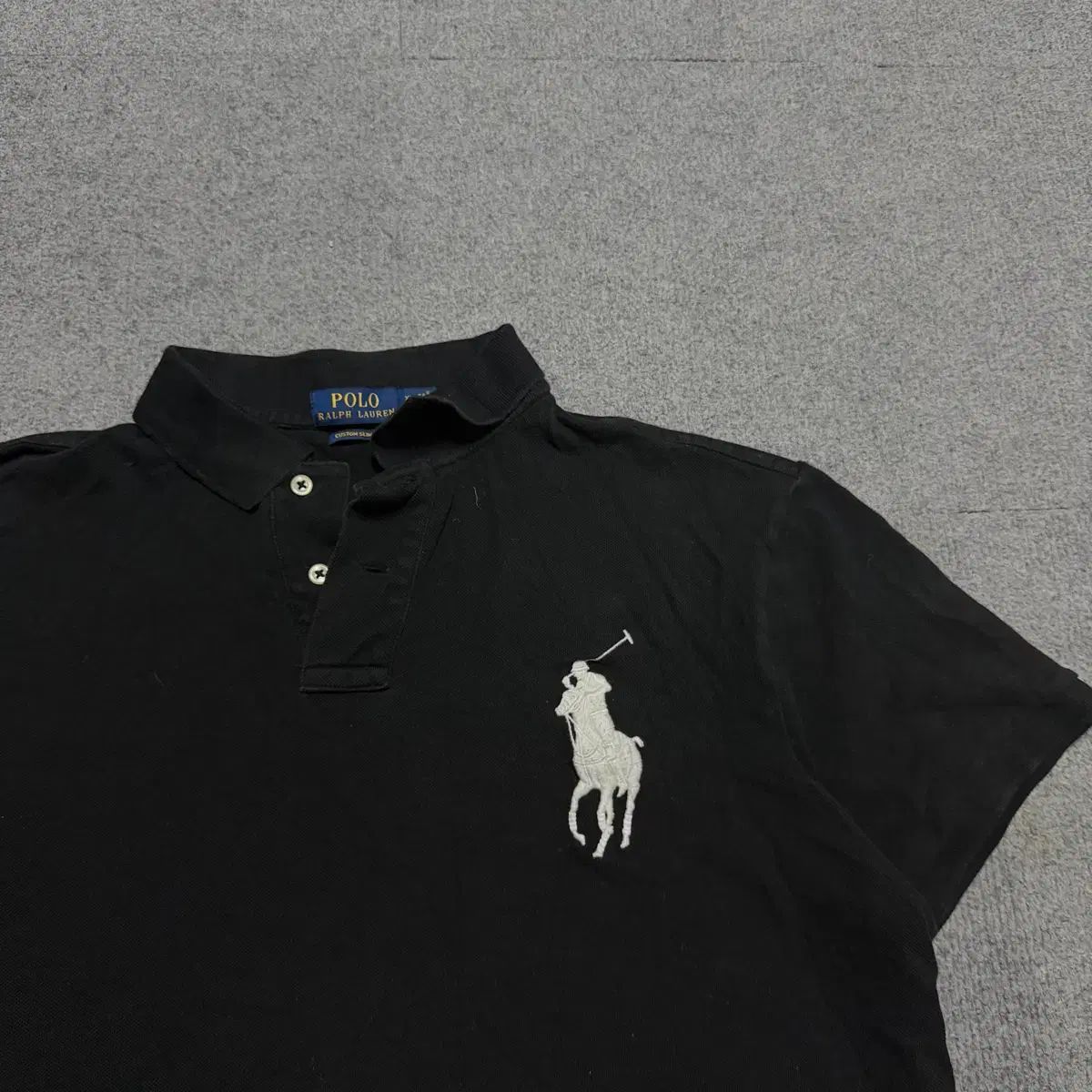 ポロラルフローレン ビックポニー ブラック ホワイト pk カラーTシャツ XL