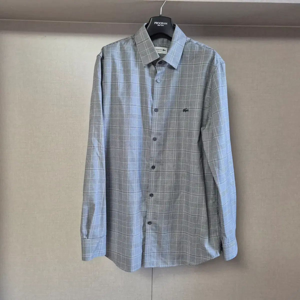 100)LACOSTE ラコステ メンズ チェック スリムフィット シャツ