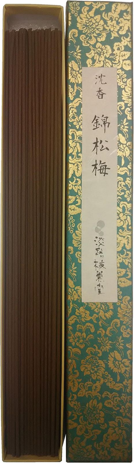 Awaji Baikundoのお寺院用Incense Sticks 家伝Agarwood錦松梅 長バラ×5箱 #217 丸筋 御Incense 長寸 Agarw
