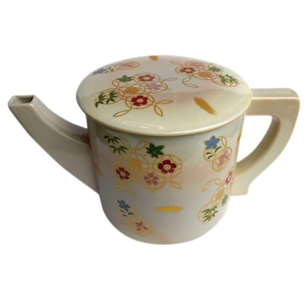 茶道具 片口水注 水注 色絵 花七宝 陶器 茶の湯道具 茶道
