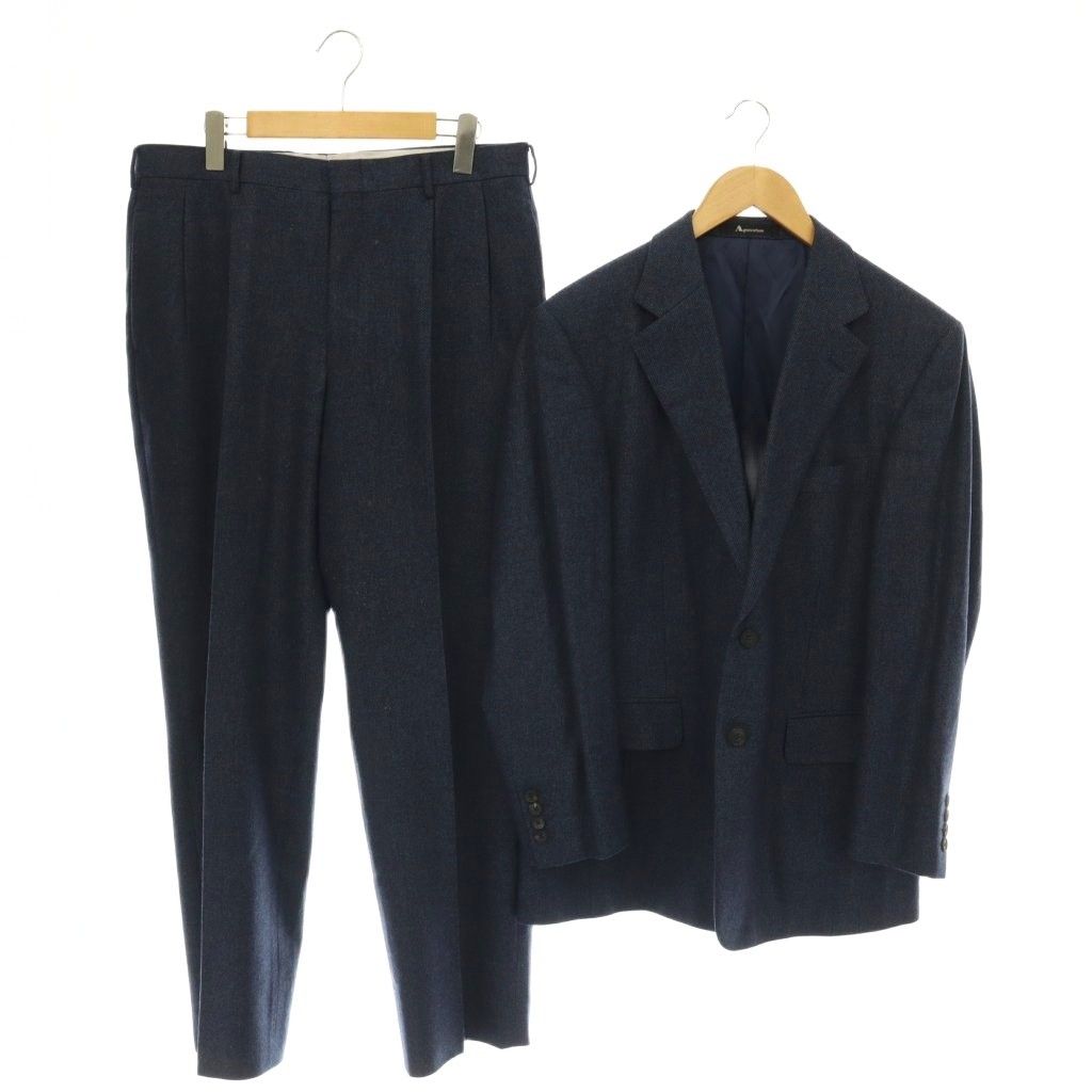 アクアスキュータム AQUASCUTUM セットアップ テーラードジャケット パンツ ウール100％ 96AB5 ネイビー /DO ■GY11