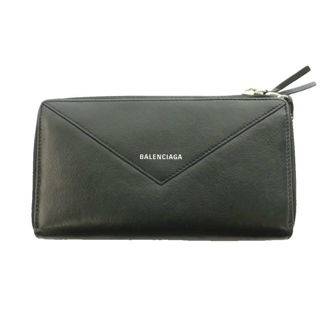 バレンシアガ BALENCIAGA ペーパー コンチネンタル ジップアラウンド ウォレット 長財布 レザー 黒 ブラック /SS ■OS ■OH ■GY18
