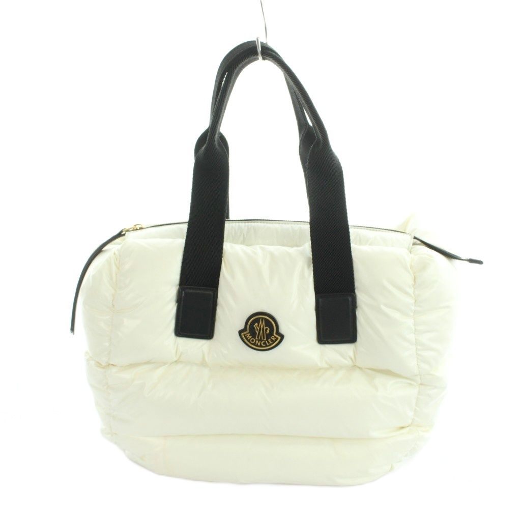 モンクレール MONCLER H209B5D00005 CARADOC カラドック ハンドバッグ ミニボストン ナイロン ダウン ロゴ 白 ホワイト ■GY18 /MQ