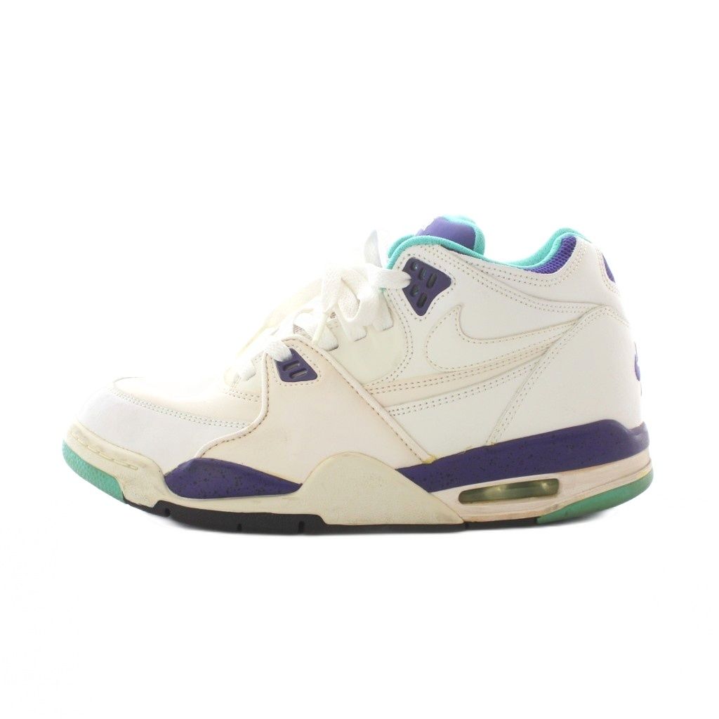 ナイキ NIKE AIR FLIGHT 89 エア フライト89 スニーカー 26.5cm 白 ホワイト 紫 ハイカット ロゴ 306252-113 ■GY18 /RI ■OS