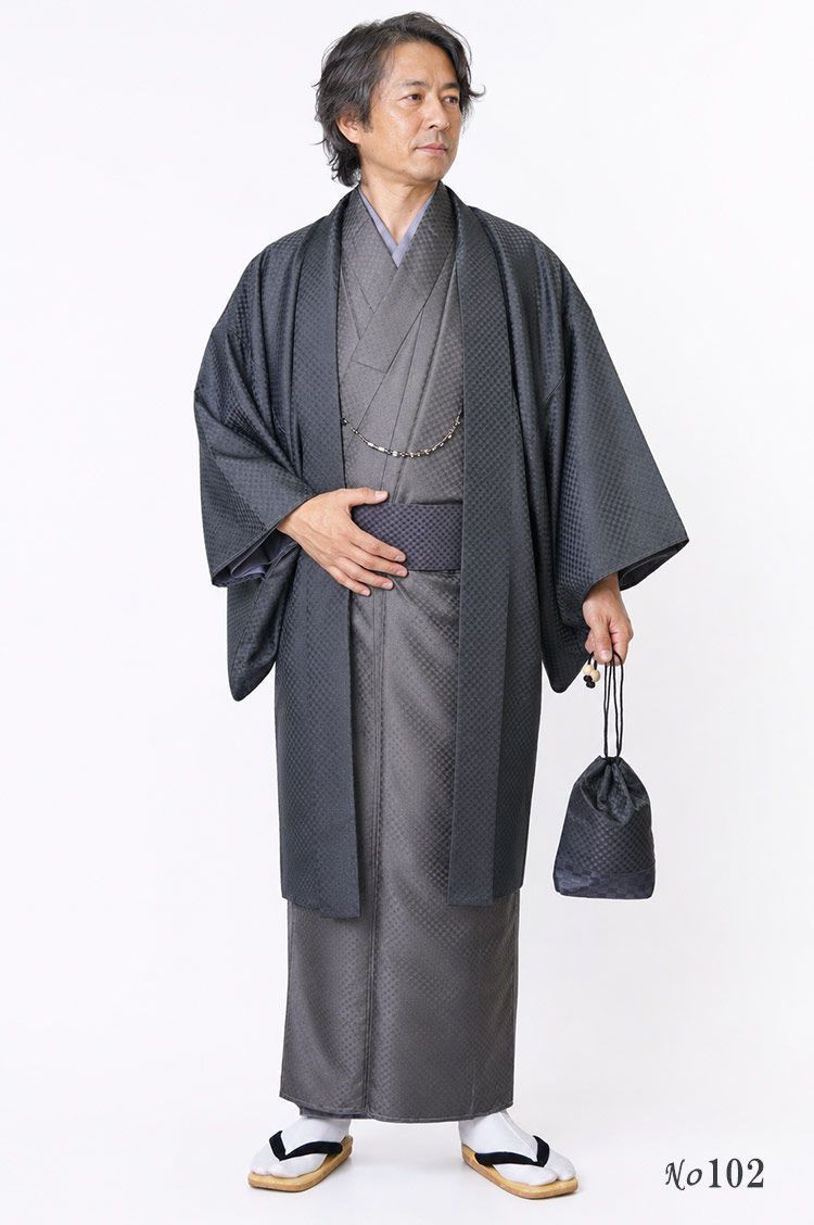 着物 男物 メンズ 洗える アンサンブル 9点フルセット NI-1 着物 M/L/LL紳士 父の日 和装 大きいサイズ きもの 普段着 オシャレ着 正月 稽古着 パーティー 学園祭 コスプレ No102