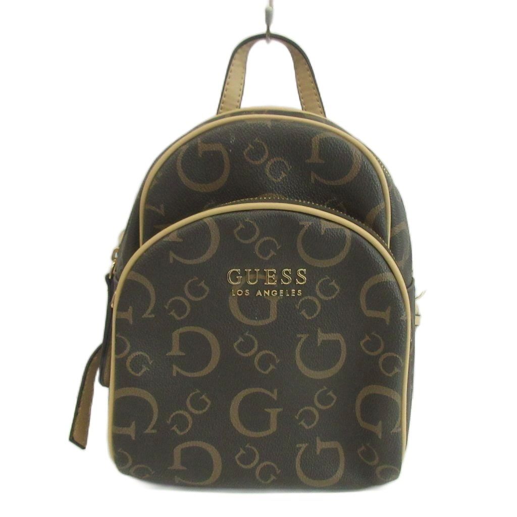 ゲス GUESS ミニリュックサック バックパック PVC レザー ロゴ 総柄