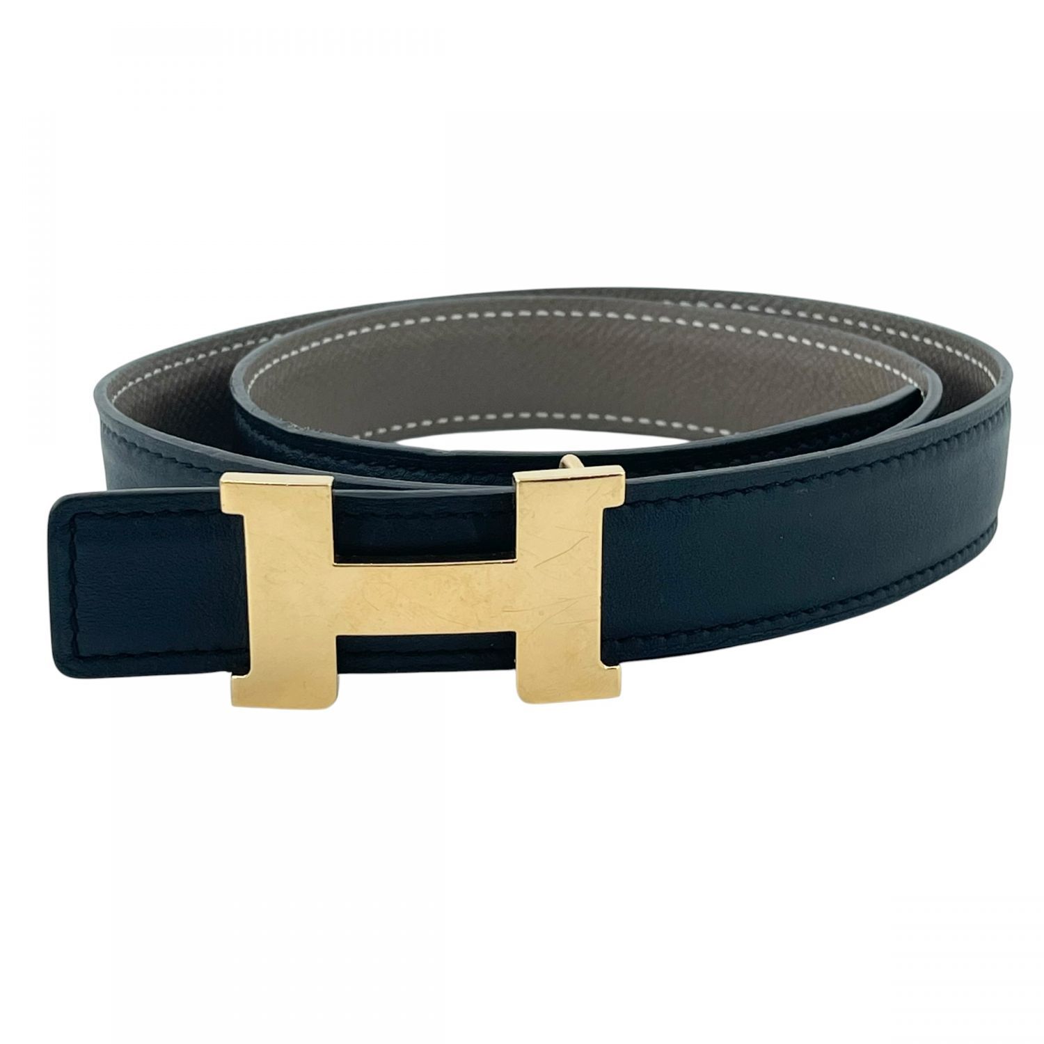 【中古】 HERMES エルメス コンスタンス Hバックル ベルト W刻印 ブラック レディース 70cm 26014077 AS