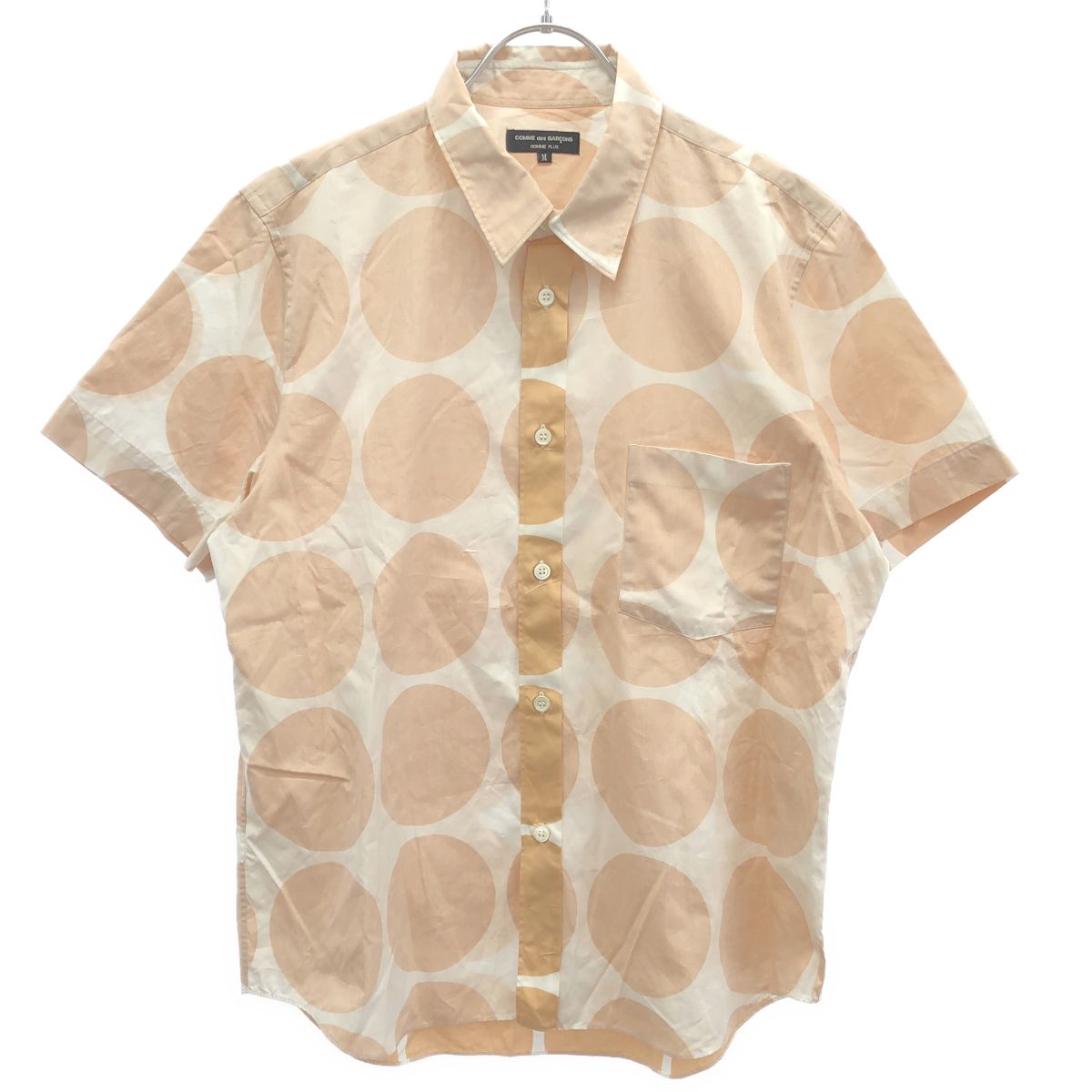 COMME des GARCONS HOMME PLUS コム デギャルソンオムプリュス 2001SS ドットプリントショートスリーブシャツ PB 10041M ピンク系 M